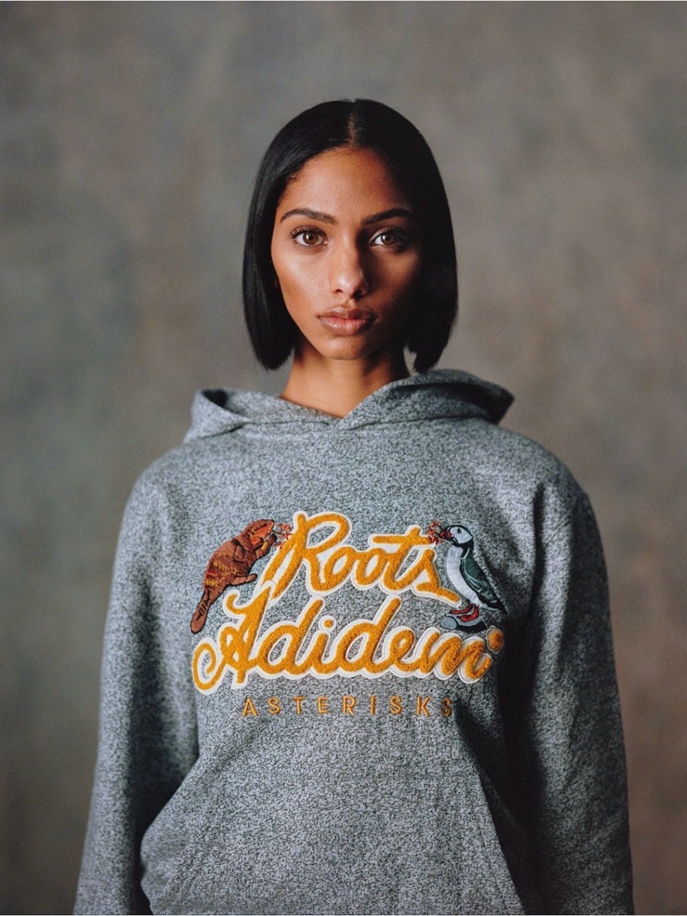 Roots x Adidem Asterisks Limited Edition Collab Graphic Hoodie Grey Size M